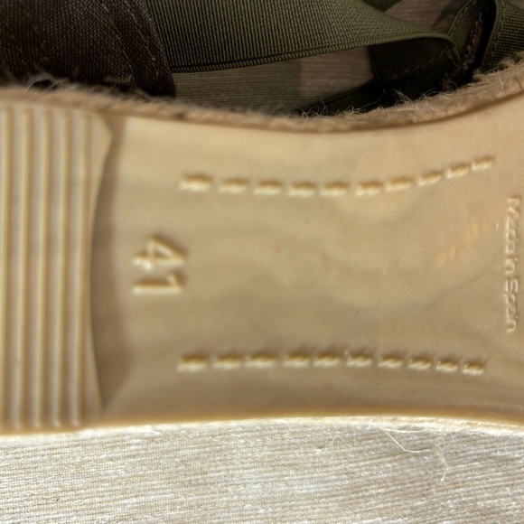 TONI PONS Sz 41 Canvas Elastic Top Espadrilles Wedges Sandals Olive & Grey NEW - Picture 9 of 9